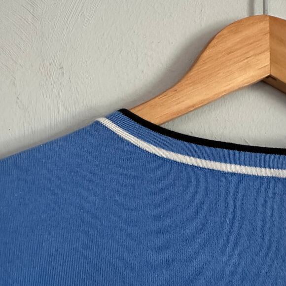 Talbots Blue & Black Tipped Charming Cardigan - Picture 6 of 7